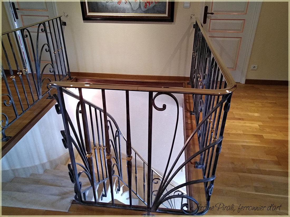 Rampe escalier fer forgé contemporaine