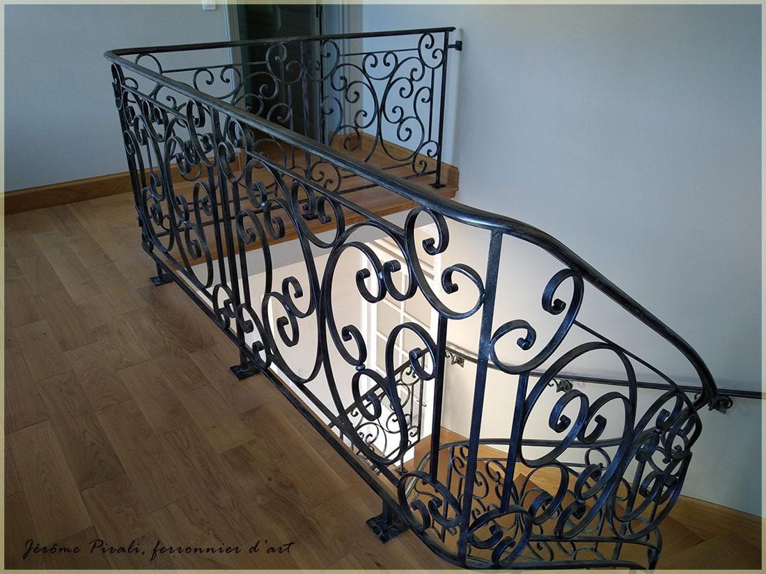 Rampe escalier modèle papillon en fer forgé